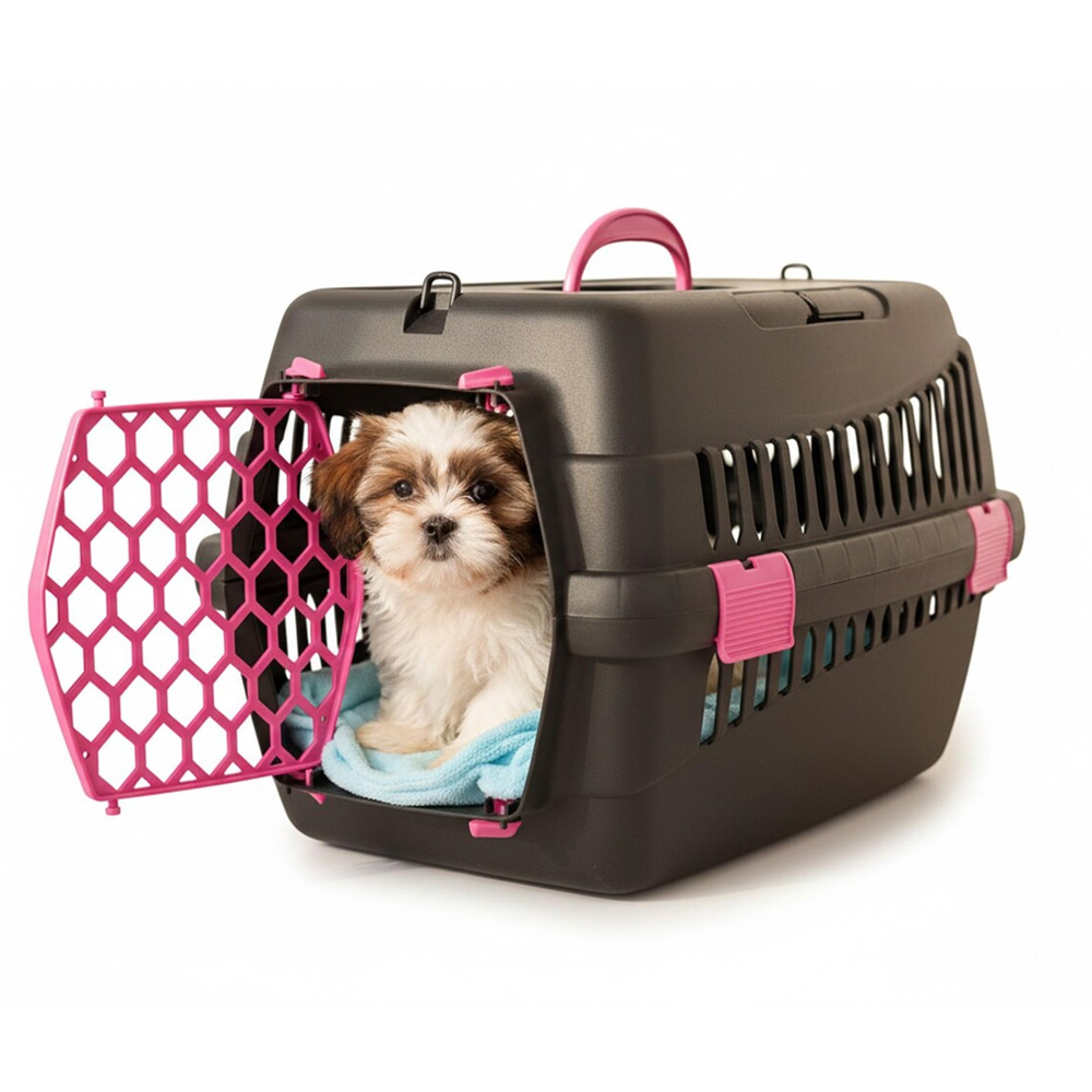 Transporter dla Psa Kota Królika S 50x33x33 cm - TEDDY Fuksja do Samochodu